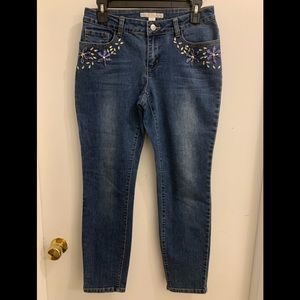Boston Proper Womens Jeans Skinny Size 4 Bedazzled Rhinestones